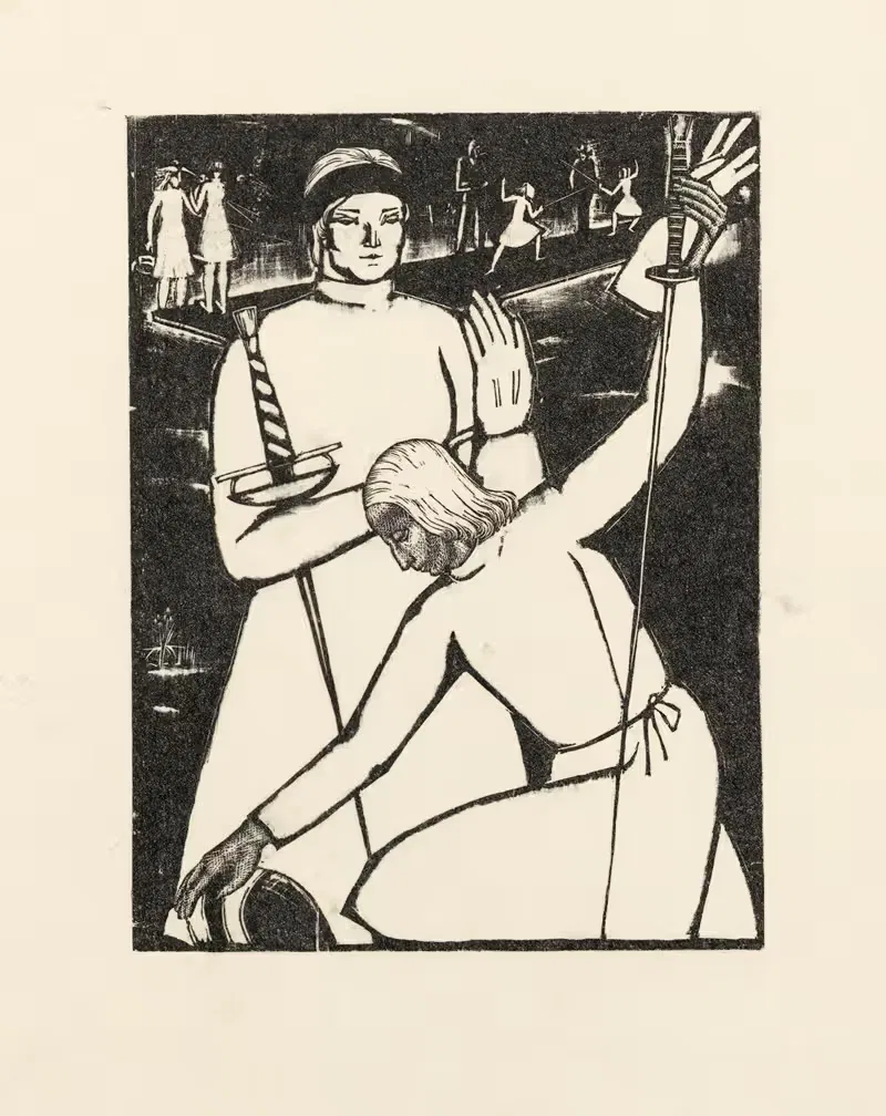 Венгерские фехтовальщицы by Виктория Горыńска, 1934 — digital art print download