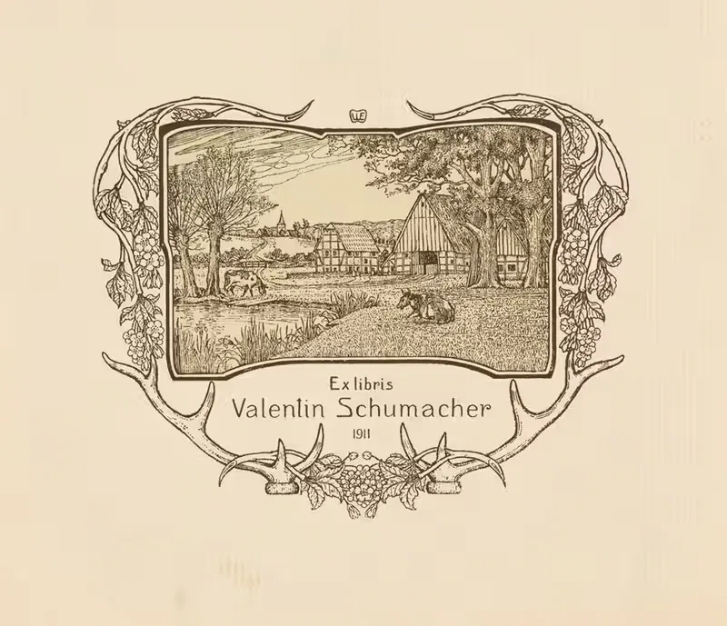 Bookplate of Valentin Schumacher — Wilhelm Ehringhausen