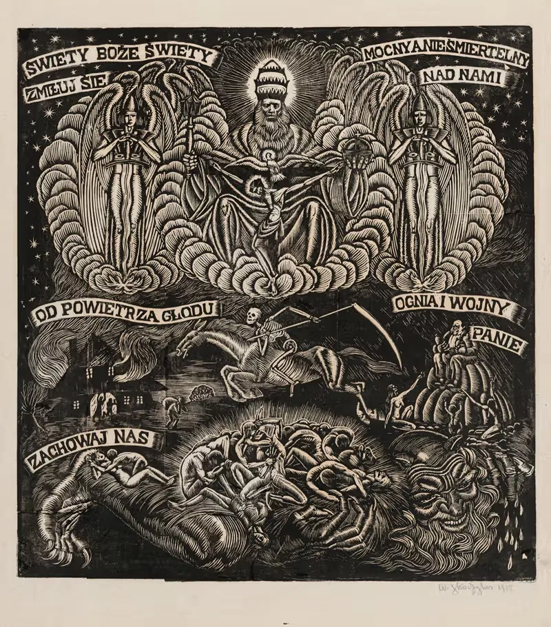 Holy God; War by Władysław Skoczylas, 1916 — digital art print download