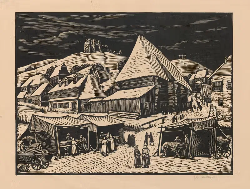 Зима в городке by Владислав Скоциляс, 1930 — digital art print download