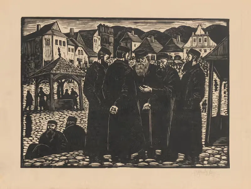 Евреи в Казимежу by Владислав Скоциляс, 1930 — digital art print download