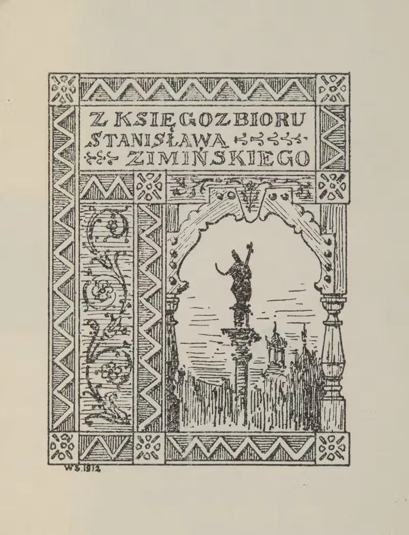 Экслибрис Станислава Зиминьского by Владислав Штольцман, 1912 — digital art print download