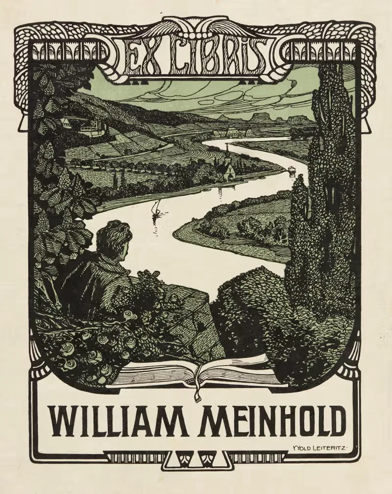 Bookplate of William Meinhold — Woldemar Leiteritz
