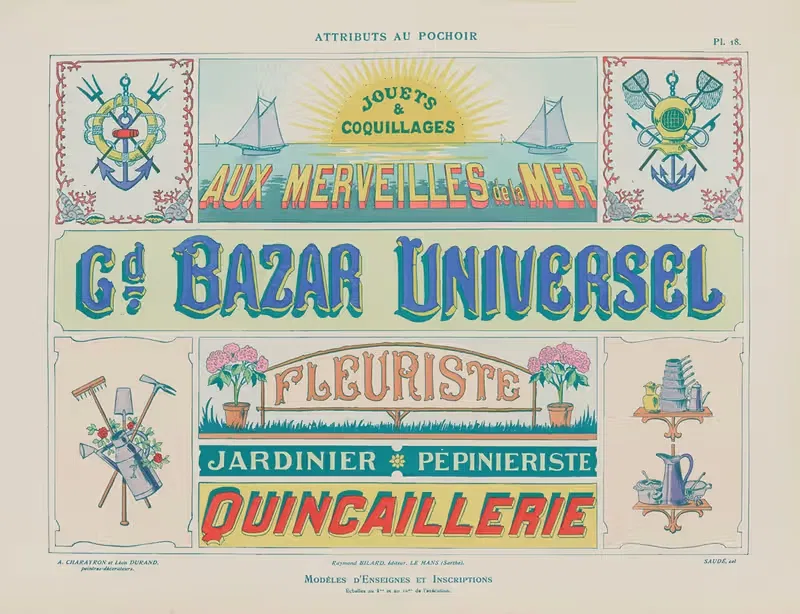 Атрибуты по трафарету Пл.19 by А. Шарайрон, 1914 — digital art print download