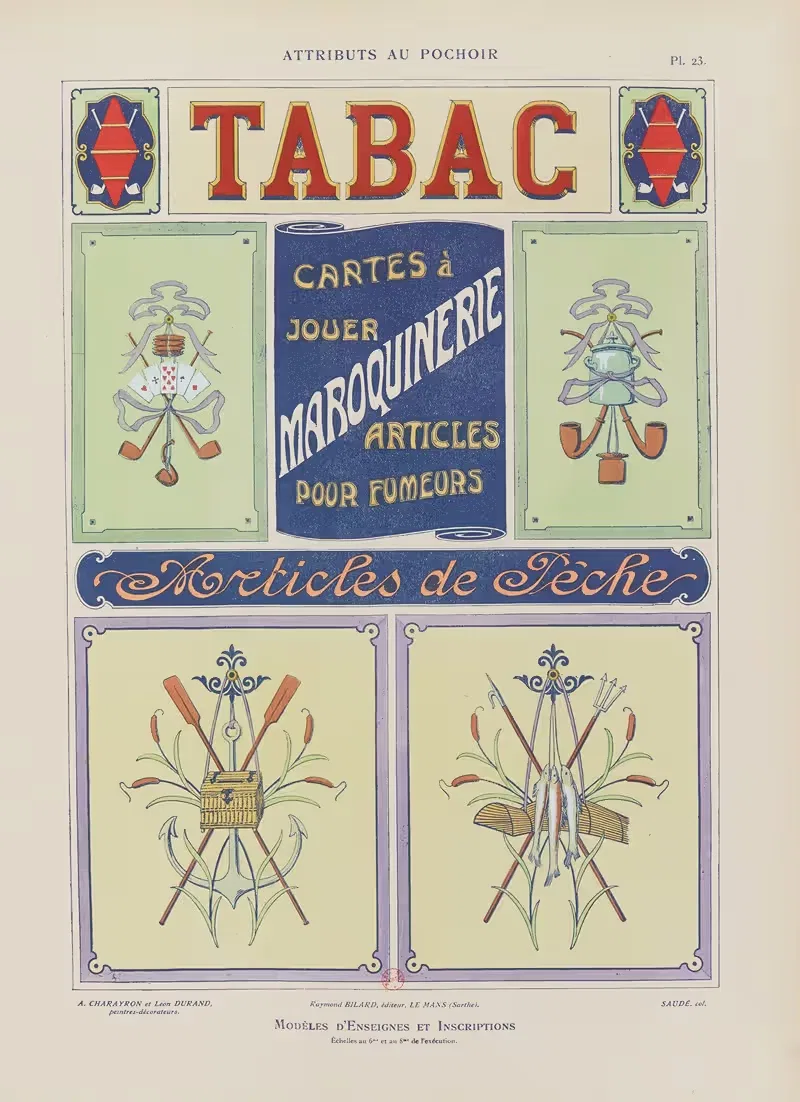 Атрибуты по трафарету Пл.24 by А. Шарайрон, 1914 — digital art print download