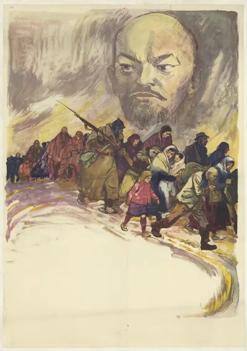 Lenin and group of refugees — Anonymous