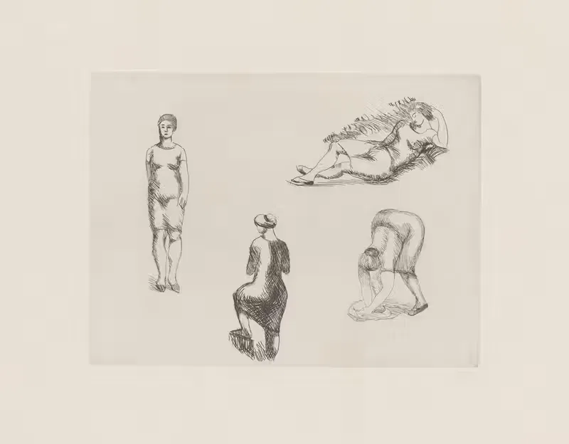 Planche aux quatre croquis — Aristide Maillol