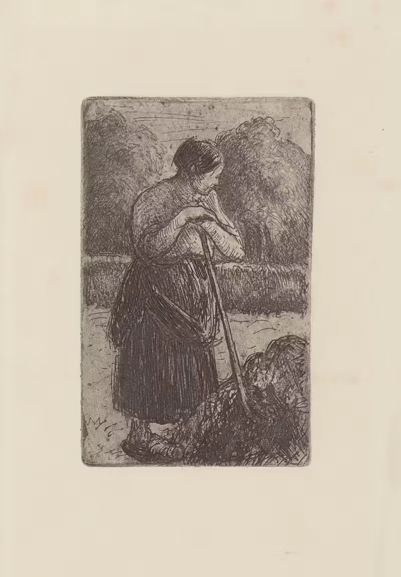 Крестьянка с вилами by Камиль Писсарро, 1889 — digital art print download