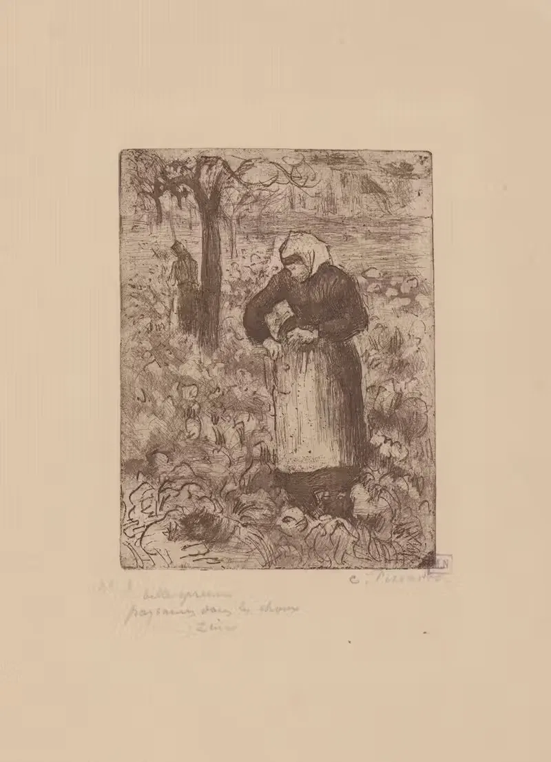 Крестьянка в капусте by Камиль Писсарро, 1885 — digital art print download