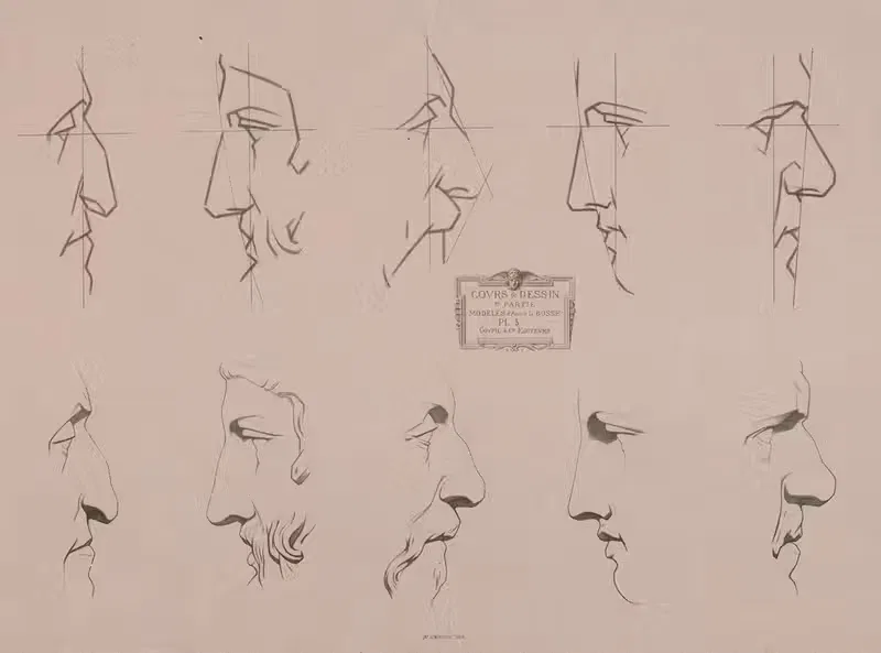 Cours de dessin Pl.03 by Charles Bargue, 1867 — digital art print download