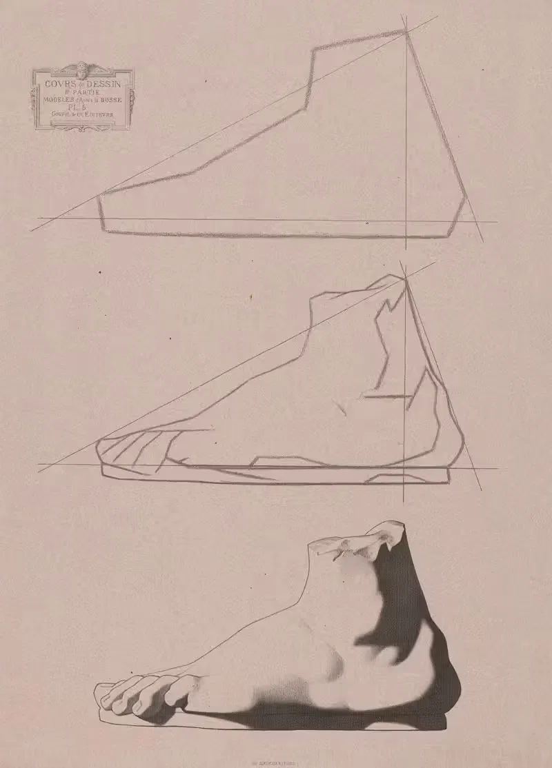 Cours de dessin Pl.05 by Charles Bargue, 1867 — digital art print download