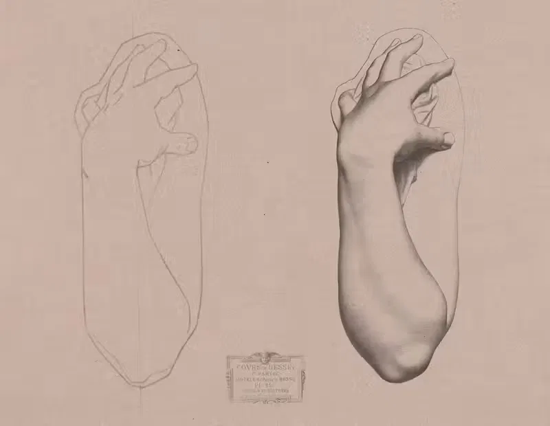 Cours de dessin Pl.23 by Charles Bargue, 1867 — digital art print download