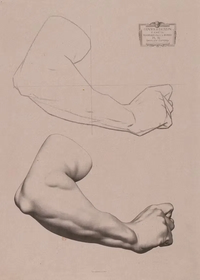 Cours de dessin Pl.24 by Charles Bargue, 1867 — digital art print download