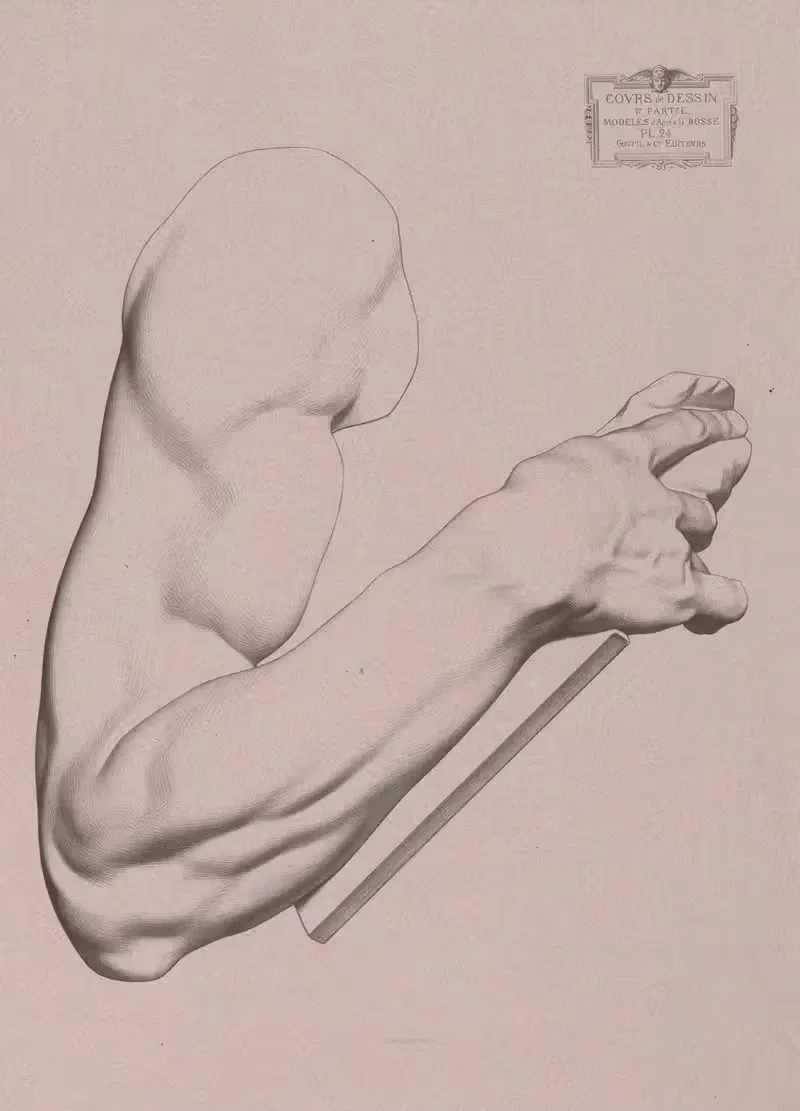 Cours de dessin Pl.25 by Charles Bargue, 1867 — digital art print download