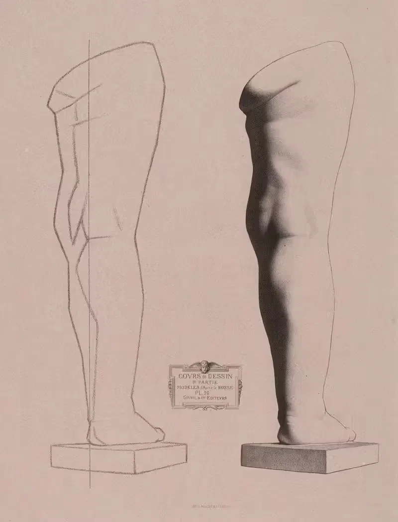 Cours de dessin Pl.29 by Charles Bargue, 1867 — digital art print download