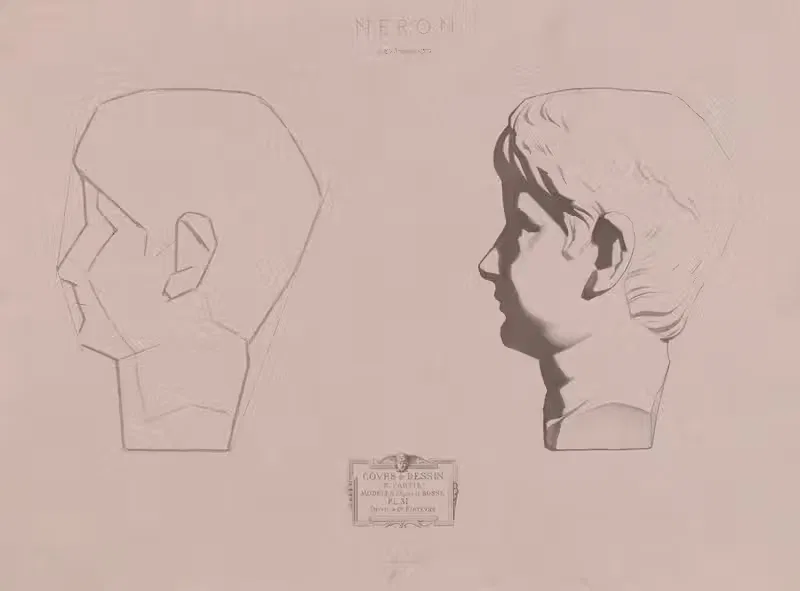Cours de dessin Pl.33 by Charles Bargue, 1867 — digital art print download