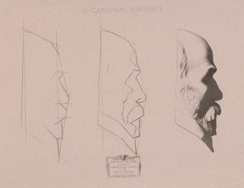 Cours de dessin Pl.34 by Charles Bargue, 1867 — digital art print download