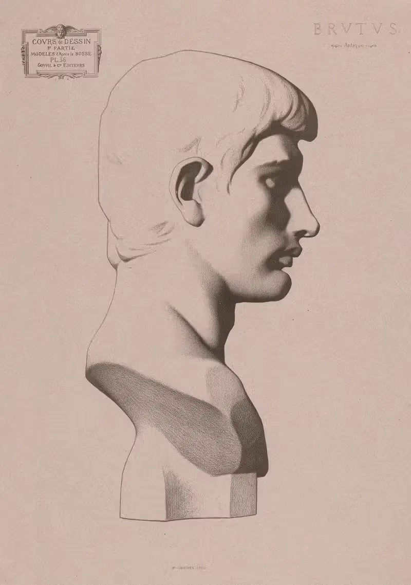 Cours de dessin Pl.38 by Charles Bargue, 1867 — digital art print download