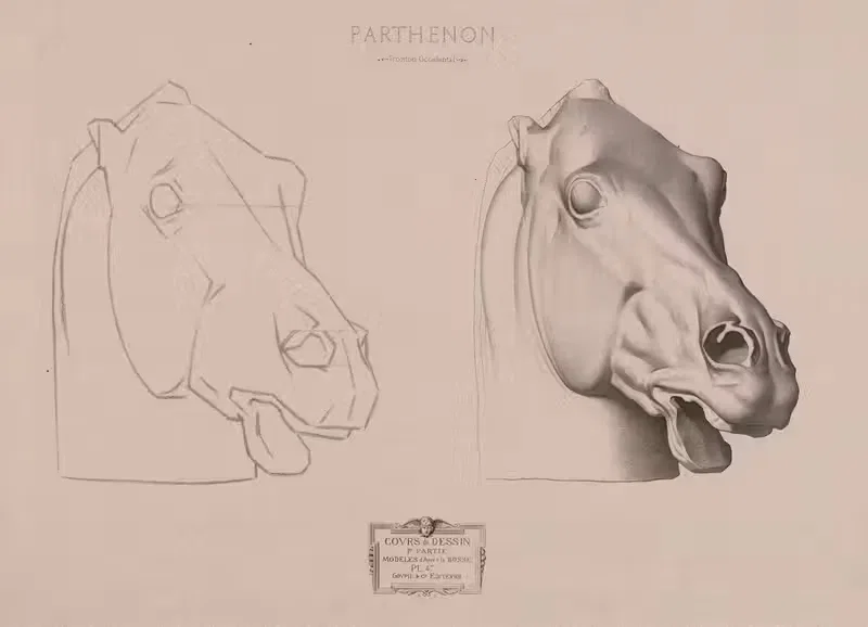 Cours de dessin Pl.49 by Charles Bargue, 1867 — digital art print download