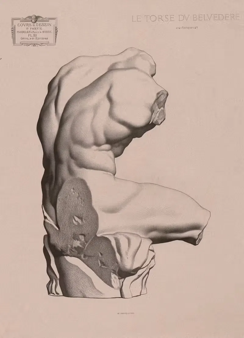 Cours de dessin Pl.58 by Charles Bargue, 1867 — digital art print download