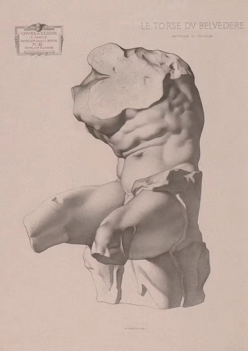 Cours de dessin Pl.66 by Charles Bargue, 1867 — digital art print download