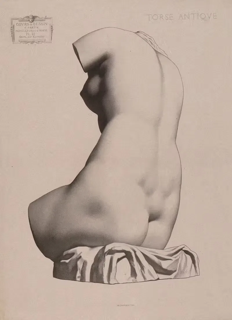 Cours de dessin Pl.67 by Charles Bargue, 1867 — digital art print download