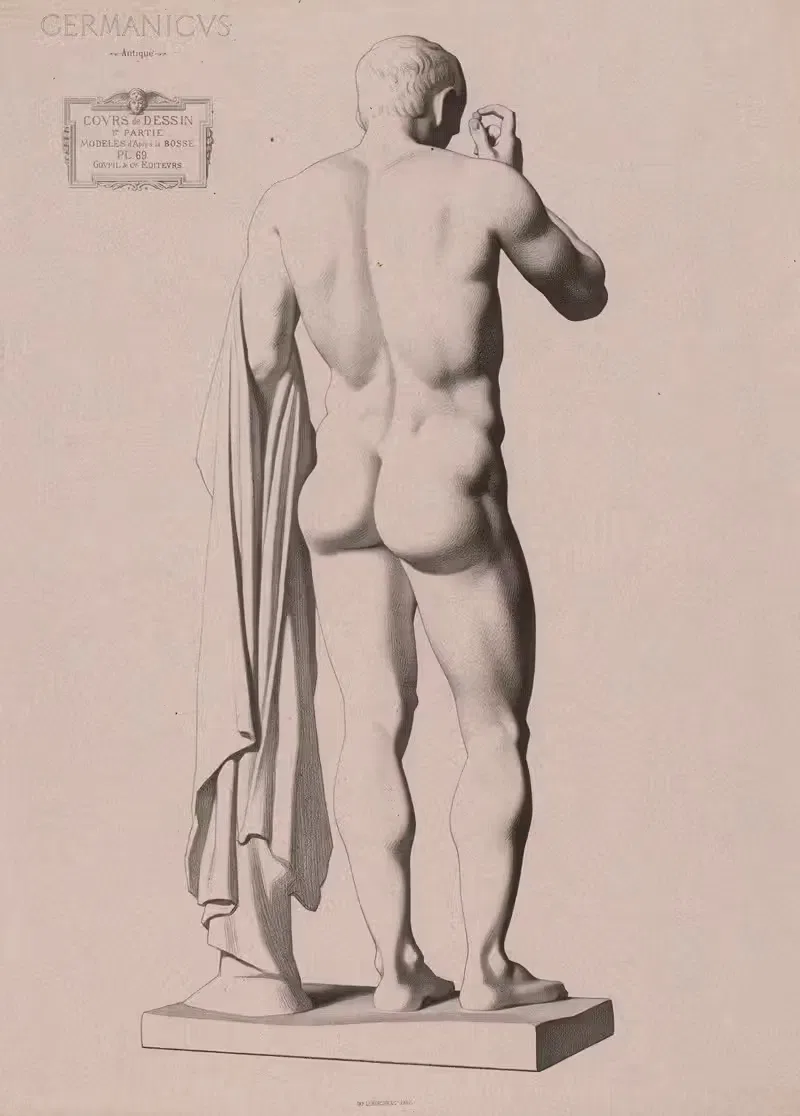 Cours de dessin Pl.72 by Charles Bargue, 1867 — digital art print download