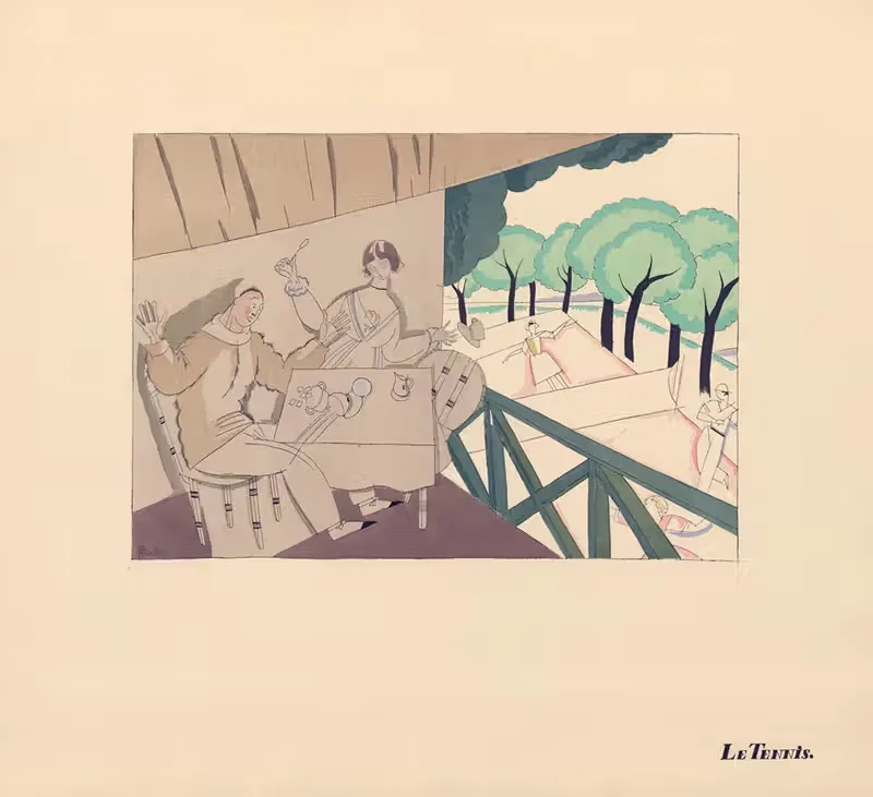 Le Tennis by Charles Martin, 1914 — digital art print download