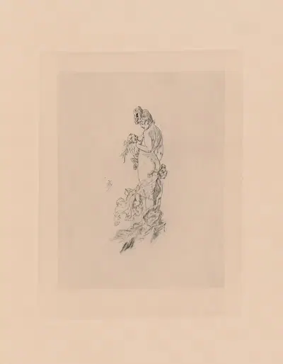 La nourrice au satyrion1890 by Félicien Rops — digital art print download