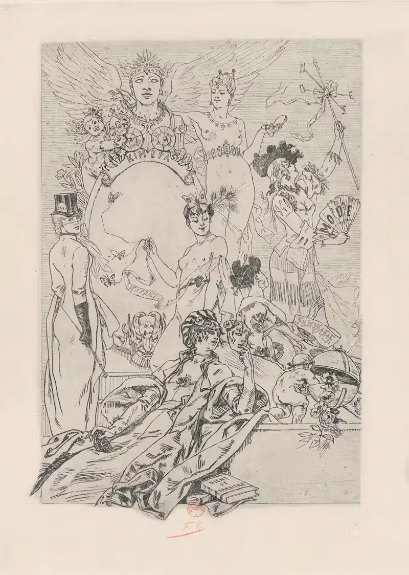 La vie élégante by Félicien Rops, 1880 — digital art print download