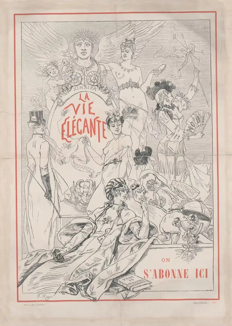 La vie élégante by Félicien Rops, 1882 — digital art print download