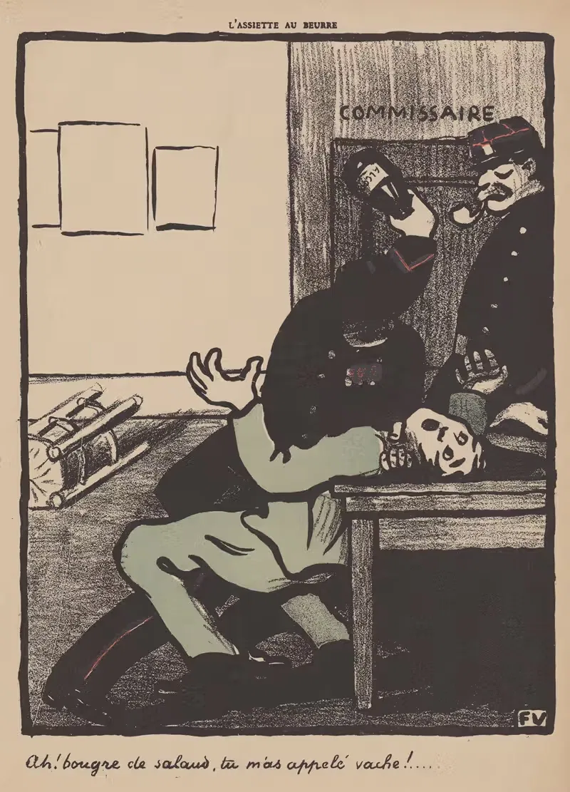 Ah! bougre de salaud, tu m'as appelé vache! — Félix Vallotton