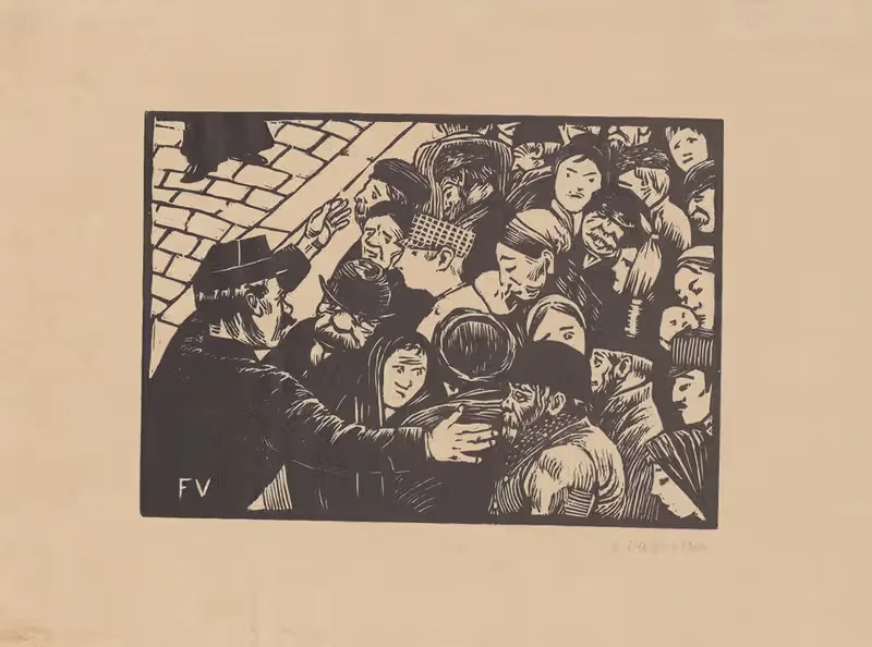 Толпа в Париже by Феликс Валлотон, 1892 — digital art print download