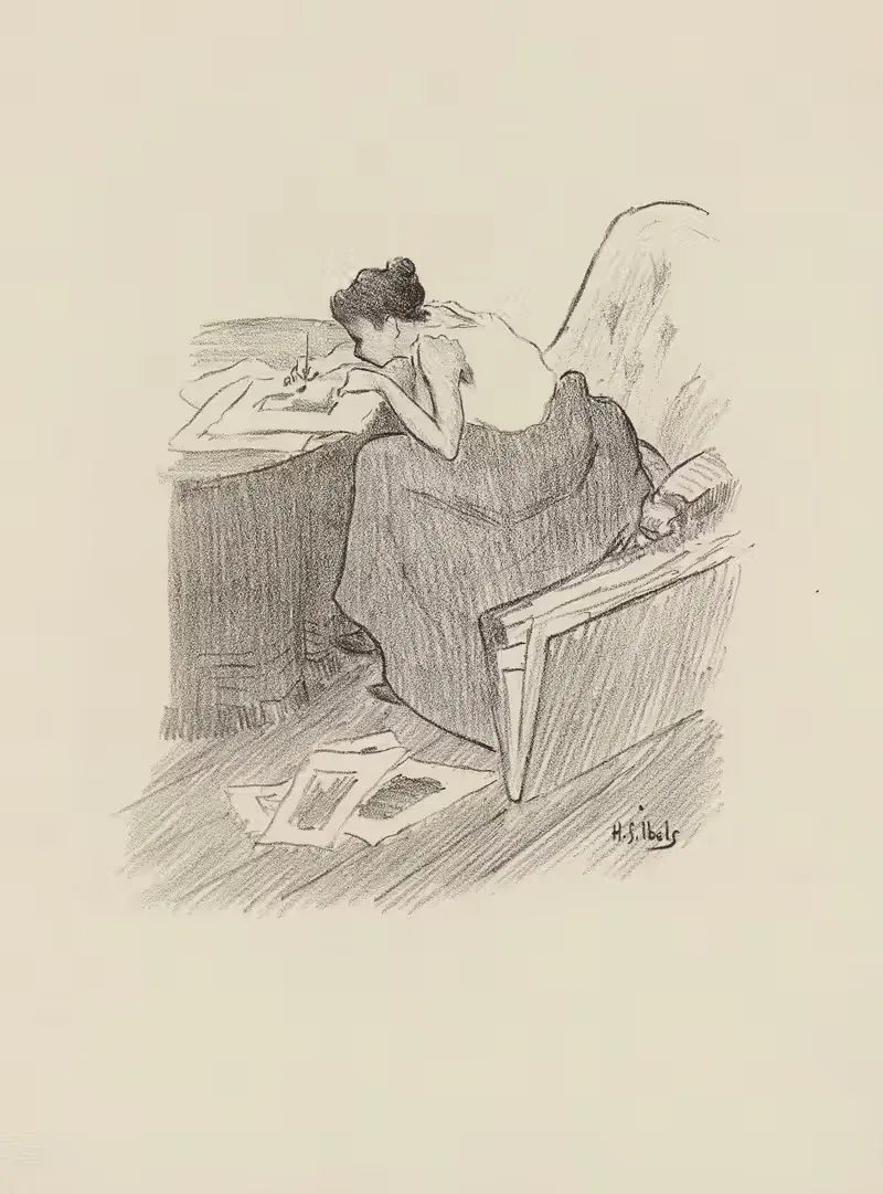 Женщина, рисующая by Анри-Габриэль Ибель, 1895-1900 — digital art print download