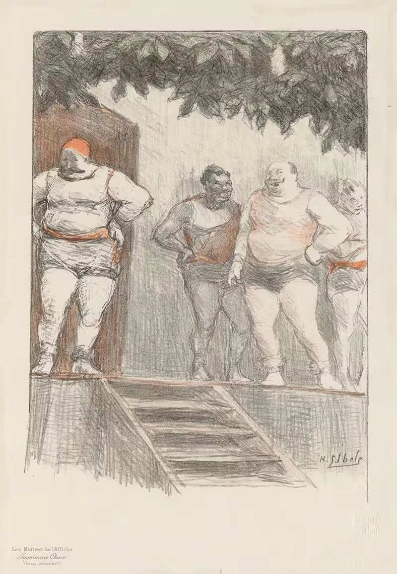Lutteurs de foire by Henri-Gabriel Ibels, 1898 — digital art print download