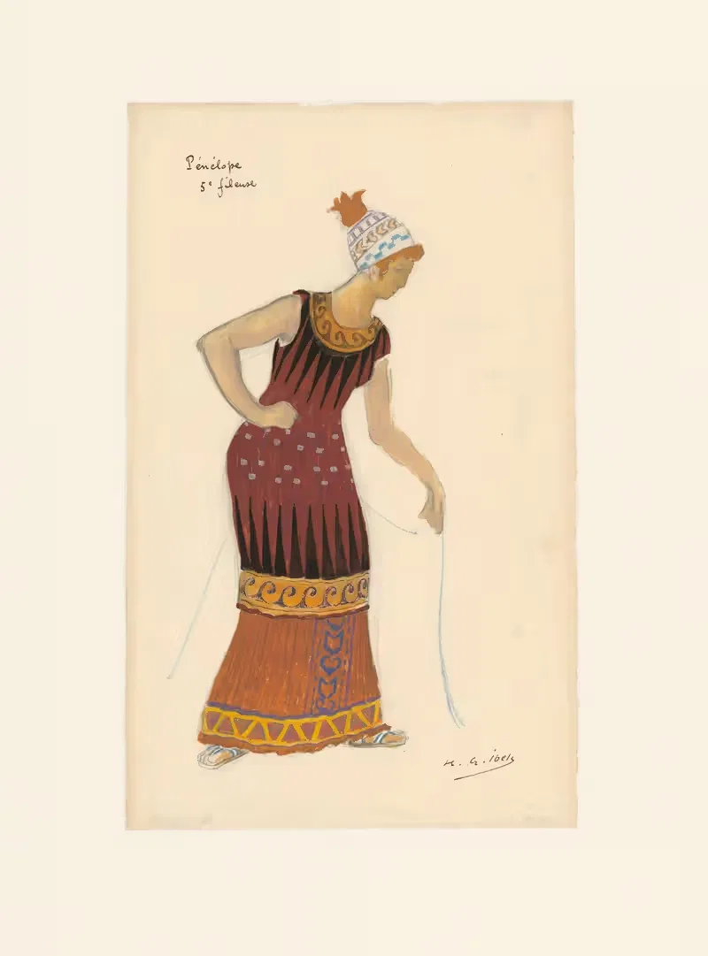 Pénélope – maquette de costume – cinquième fileuse — Henri-Gabriel Ibels