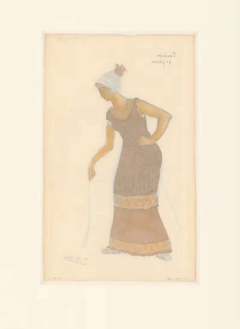 Pénélope – maquette de costume – cinquième fileuse — Henri-Gabriel Ibels