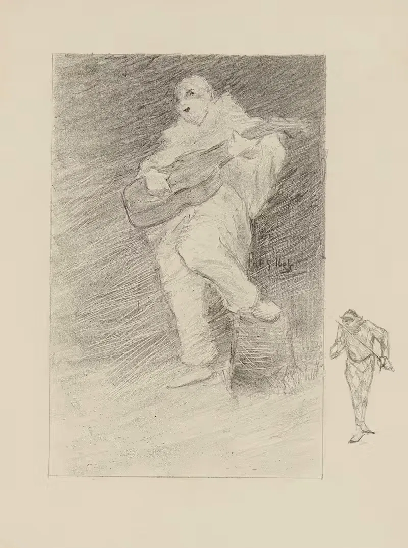 Музыкант Пьеро by Анри-Габриэль Ибель, 1895-1900 — digital art print download