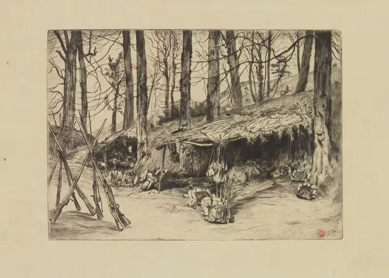 Le campement, parc d'Issy (Souvenir du siège de Paris) — James Tissot