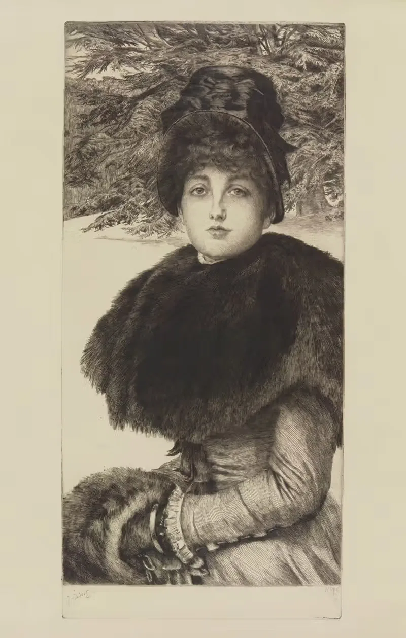 Прогулка по снегу by Джеймс Тиссо, 1880 — digital art print download