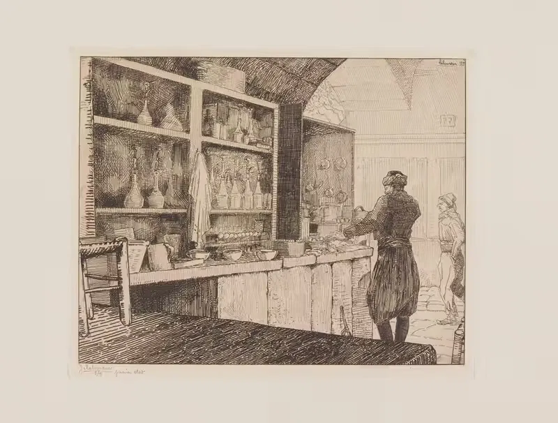 Cafedji au bazar de Smyrne — Jean-Émile Laboureur