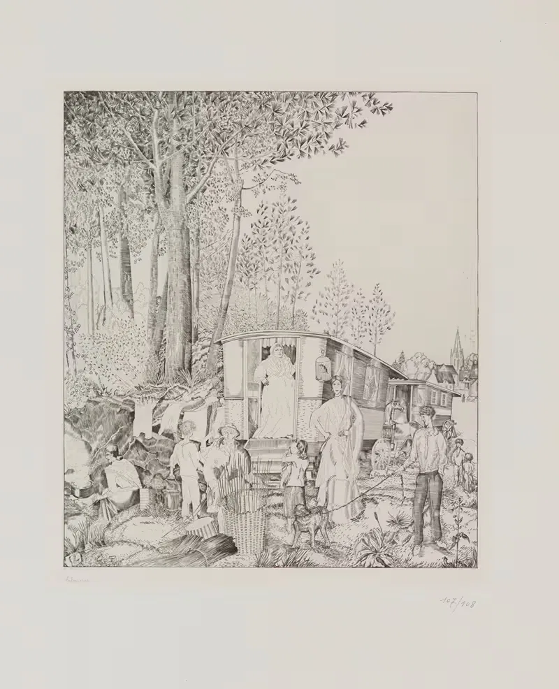 Остановка богемцев by Жан-Эмиль Лабурёр, 1938 — digital art print download