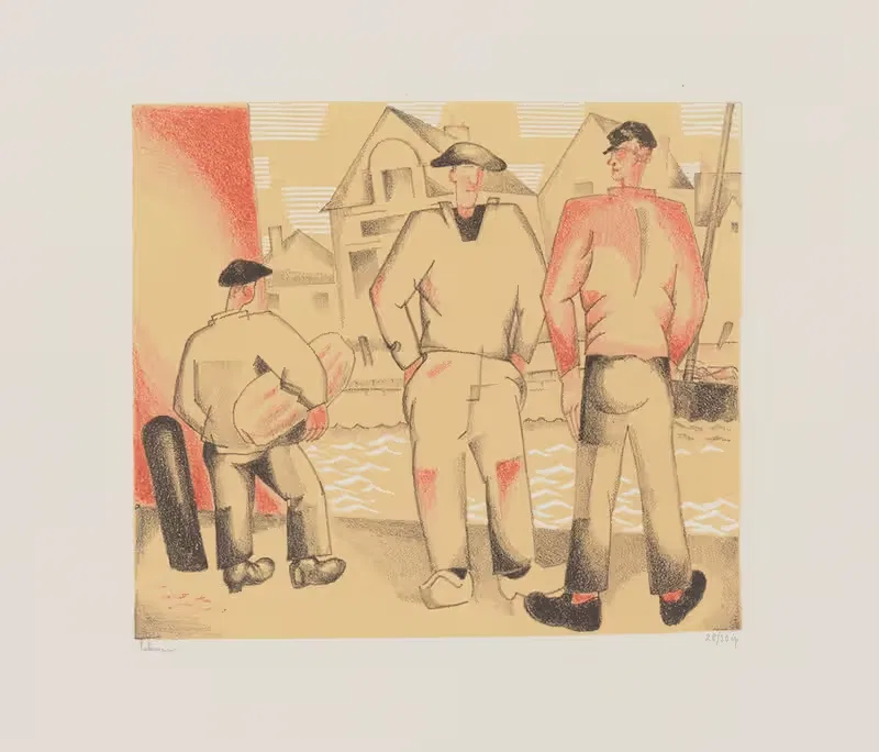 Рыбаки и матрос by Жан-Эмиль Лабурёр, 1924 — digital art print download