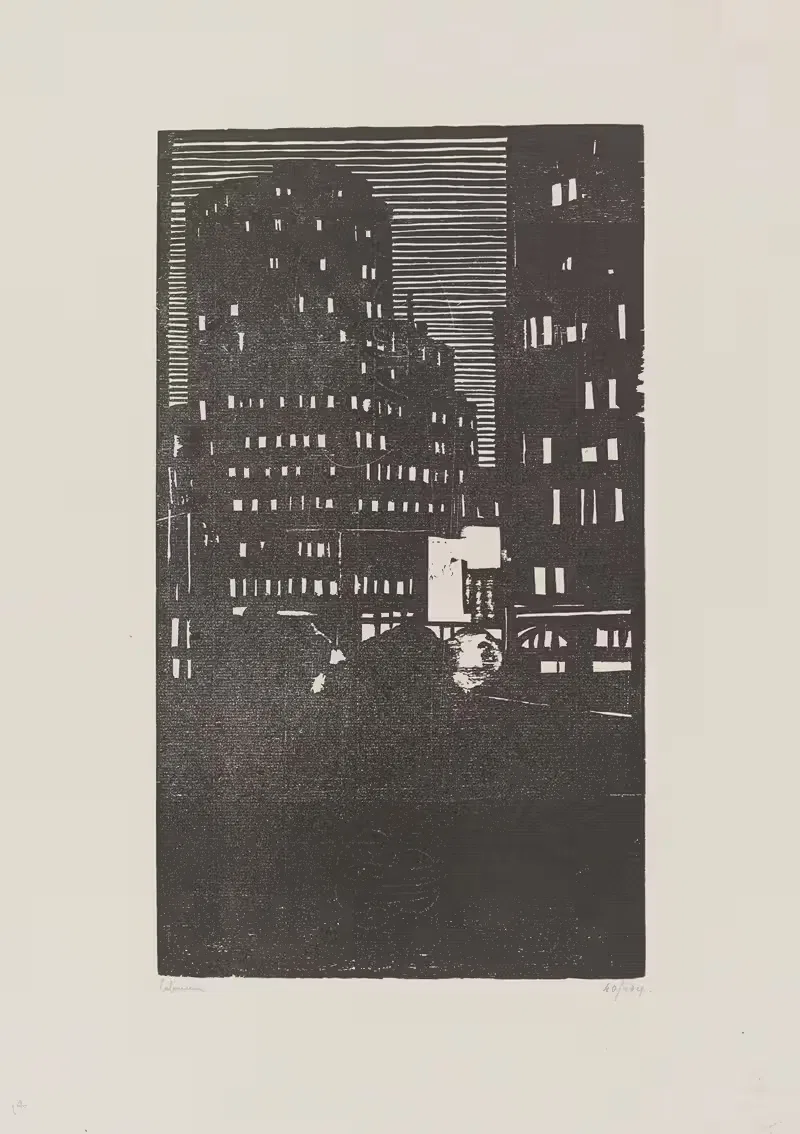 Нью-Йорк вечером by Жан-Эмиль Лабурёр, 1905 — digital art print download