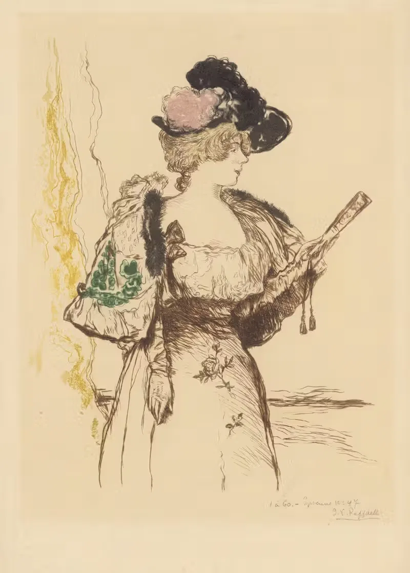 L'actrice en scène by Jean François Raffaëlli, 1898 — digital art print download