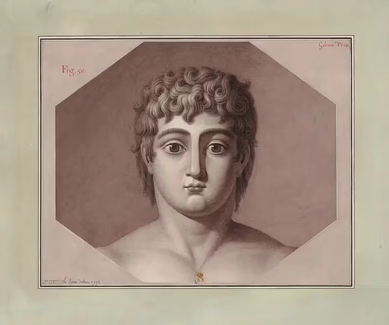 Голова, вид спереди by Жан Жак Лекё, 1792 — digital art print download