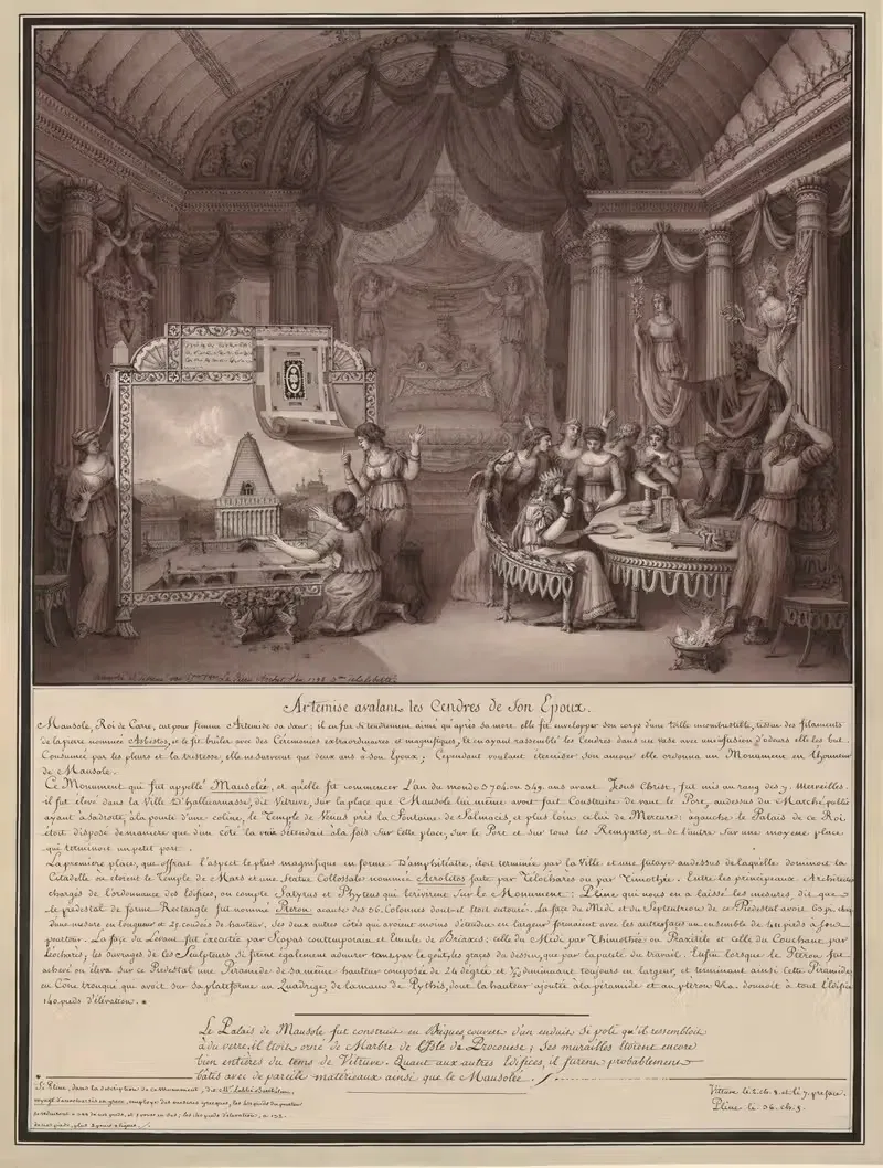 Artémise avalant les cendres de son époux — Jean Jacques Lequeu