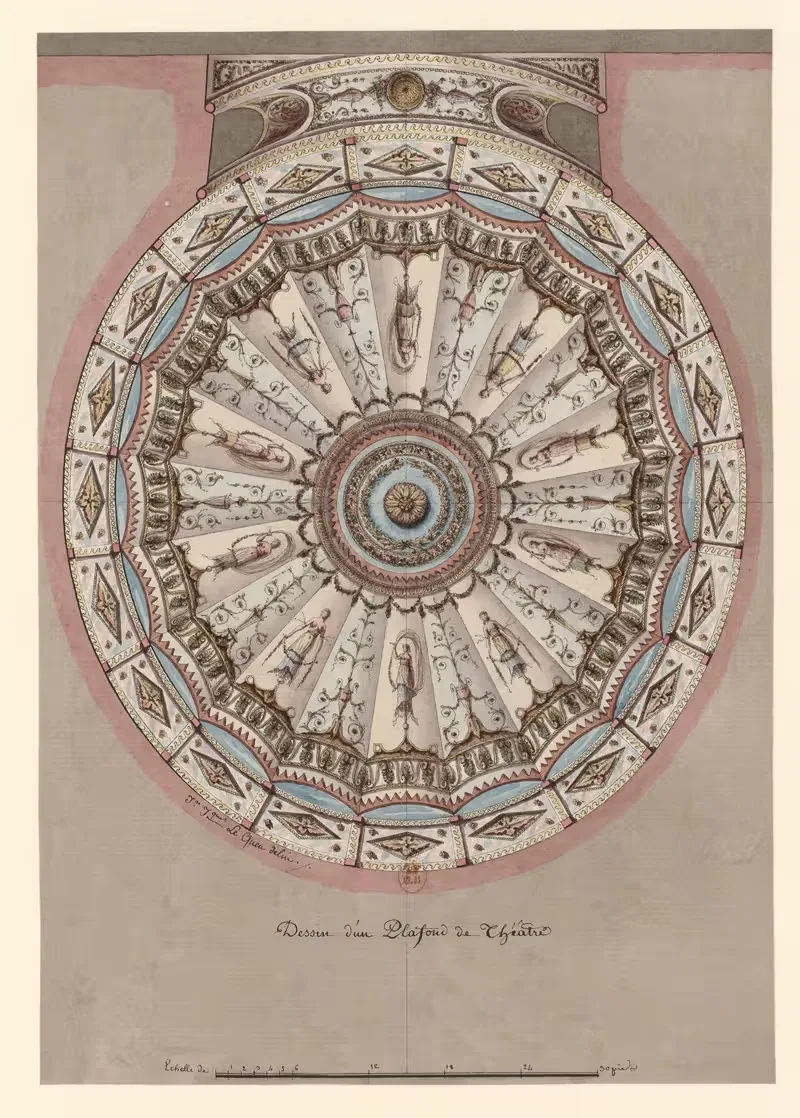 Эскиз театрального потолка by Жан Жак Лекё, 1777-1825 — digital art print download