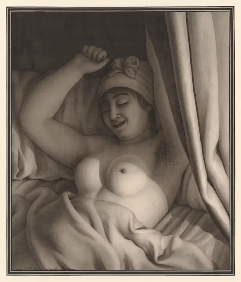 Etude de nu féminin dans un lit — Jean Jacques Lequeu