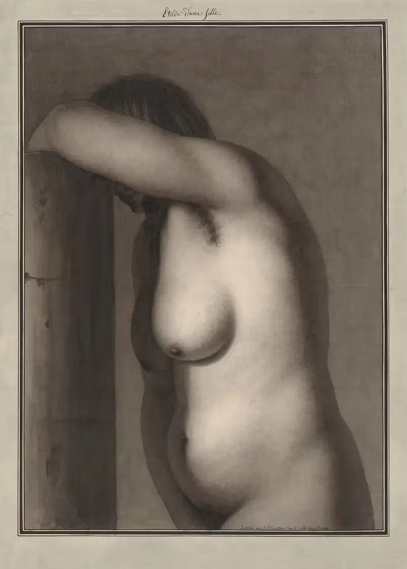 Этюд девушки by Жан Жак Лекё, 1793-1794 — digital art print download